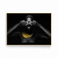 Black and Gold Girls Poster Women Wall Painting Looking to Explore African Art Pictures Home Decoration Canvas Prints