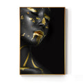 Beautiful Golden Black Lady Golden Canvas Painting Fashion Poster Print For Living Room HD Wall Art Ins Home Cuadros Decoracion