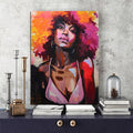 Abstract African Girl With Letters Wall Art Canvas Modern Pop Wall Graffiti Art Paintings Black Woman Cuadros Picture Home Decor