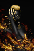 Black and Golded African Nude Woman Oil Painting on Canvas Posters and Prints Wall Art Pictures for Living Room Decor No frame