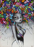 MUTU African American Graffiti Art Sexy girl Wall Canvas Painting Print And Posters Home Decor Picture For Living Room No Frame