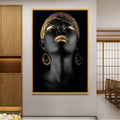 Black and Gold Girls Poster Women Wall Painting Looking to Explore African Art Pictures Home Decoration Canvas Prints