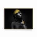 Black and Gold Girls Poster Women Wall Painting Looking to Explore African Art Pictures Home Decoration Canvas Prints