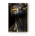 Beautiful Golden Black Lady Golden Canvas Painting Fashion Poster Print For Living Room HD Wall Art Ins Home Cuadros Decoracion