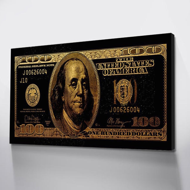 Drop Shipping Canvas Paintings Black Poster Wall Art Pictures For Room Canvas Art Dollar Gold Morden Pictures Canvas Posters